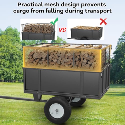 Heavy Duty Utility Trailer, 750lbs Capacity 17 Cu. Ft. Dump Trailer with Removable Sides C52218