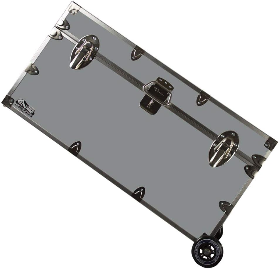 Large 32 x 18 x 16.5 Inches Lockable Footlocker with Wheels J246