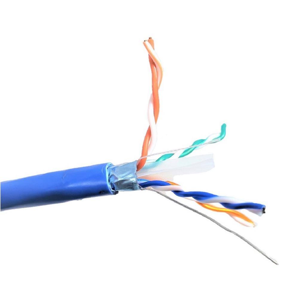 250ft Cat 6 Solid STP Bulk Ethernet Cable Blue N8716