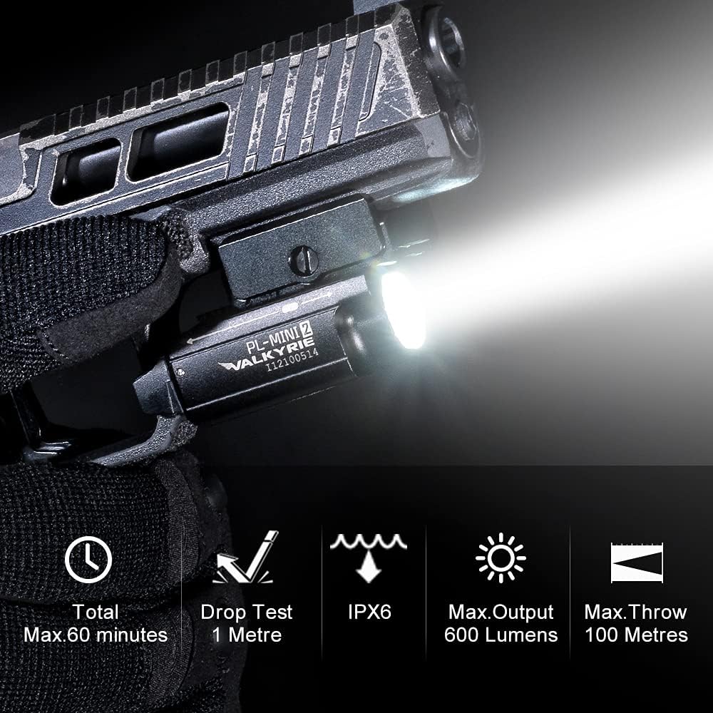 600 Lumens Magnetic USB Rechargeable Compact Weaponlight B80876