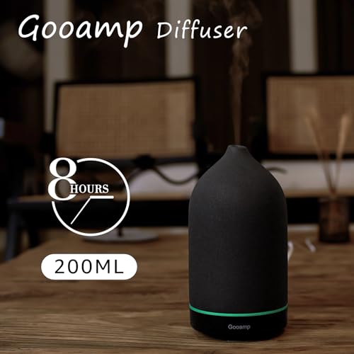 200ML Ceramic Essential Oil Diffuser with 7 Color Lights Auto Shut Off F7626