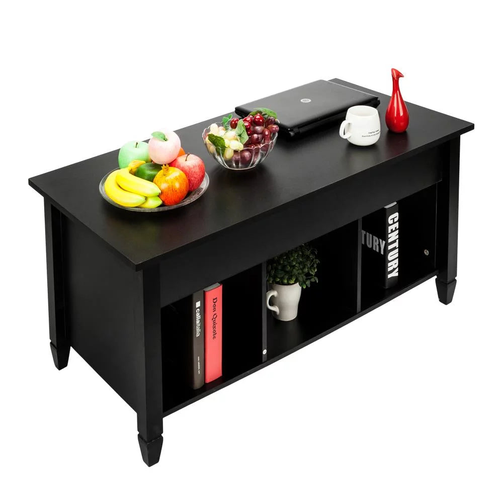 Lift Top Coffee Table with Hidden Compartment Black S60477