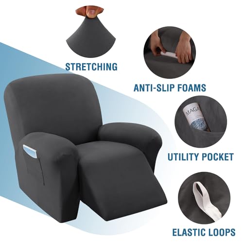 Camel Recliner Chair Cover 1-Piece Stretch Slipcover with Elastic Bottom T64192