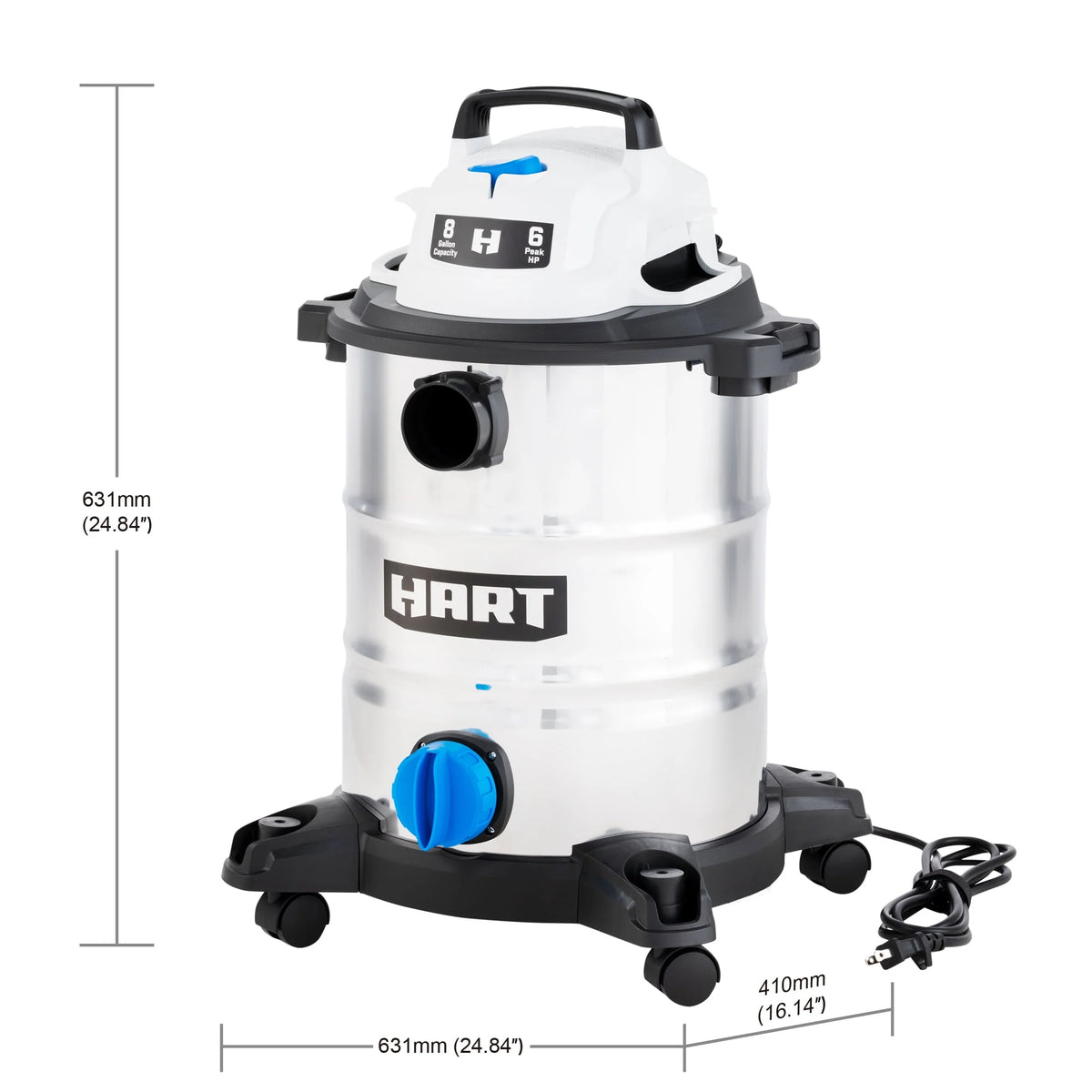 8 Gallon 6 Peak HP Stainless Steel Wet/Dry Vacuum E40737