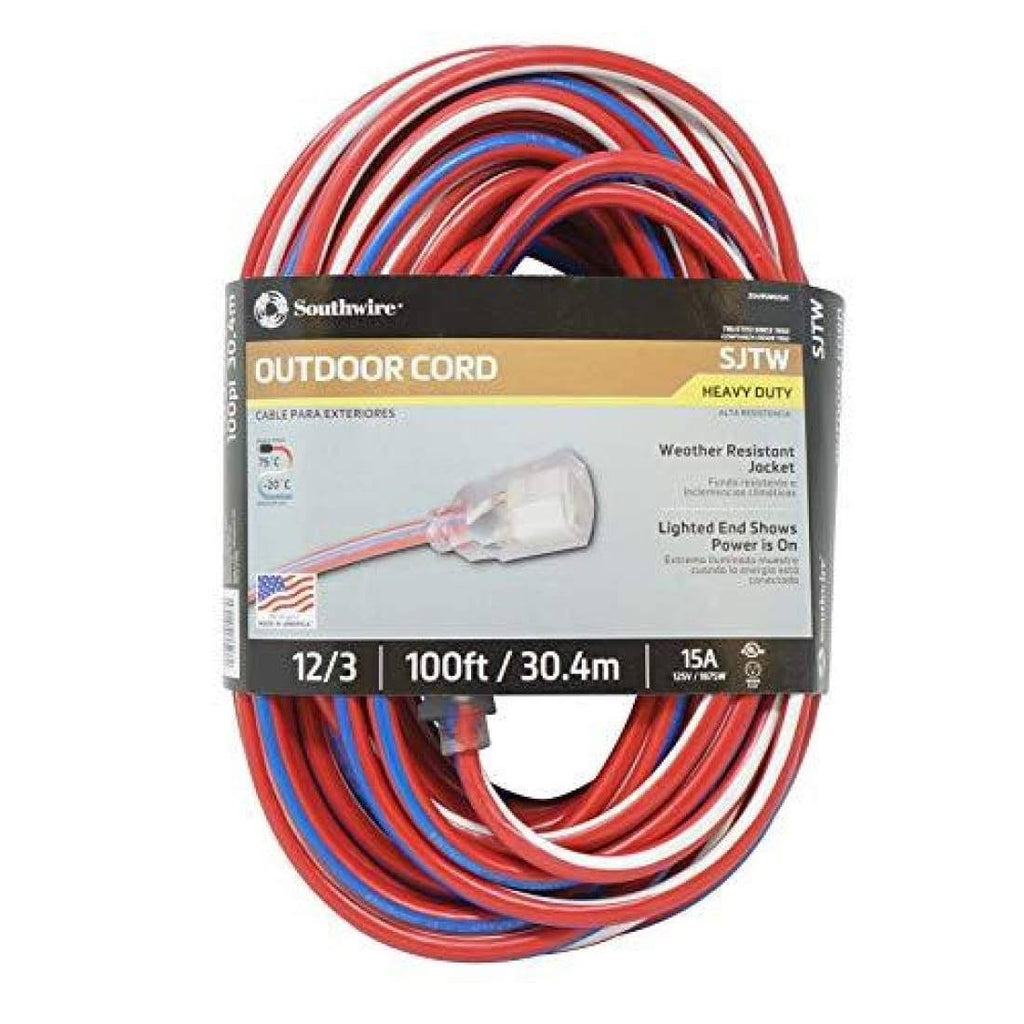100-Feet 12/3 Extension Cord with Lighted End Q8942