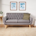 Dark Grey Tufted Fabric Sofa F827