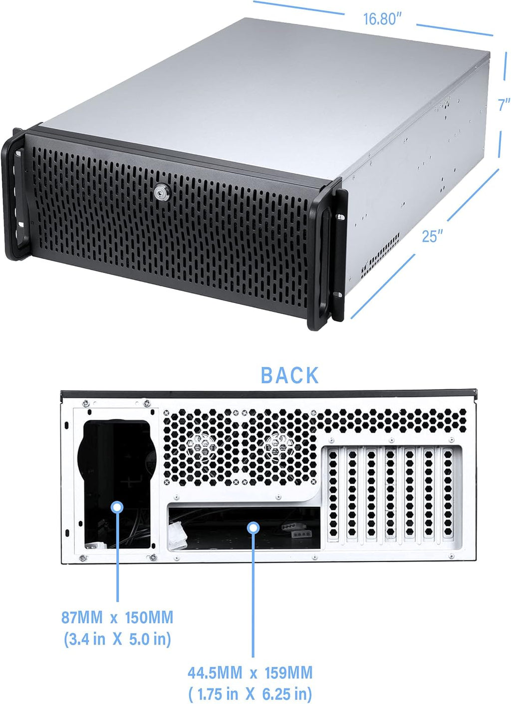 15 Bay 4U Rackmount Server Case with 6x 120mm Fans A4780