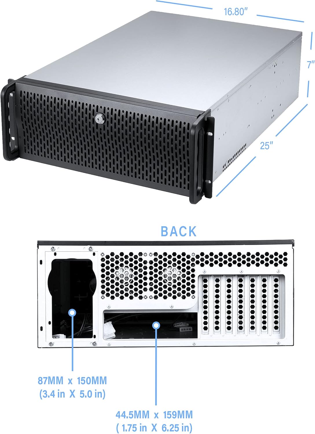 15 Bay 4U Rackmount Server Case with 6x 120mm Fans A4780