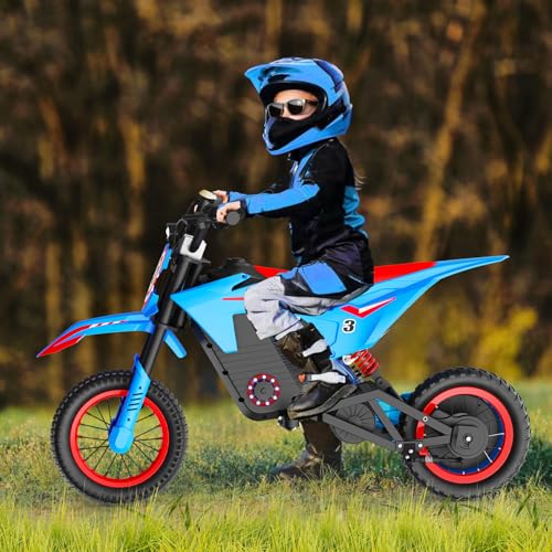 Kids Electric Dirt Bike 25KM/h Adjustable Speed Black B68999