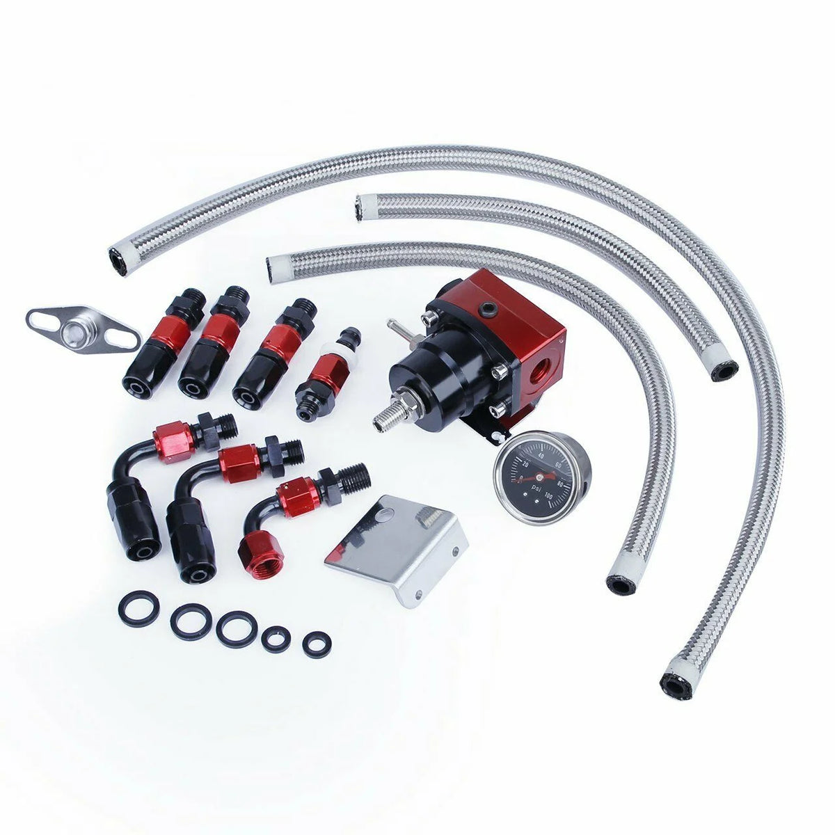 Fuel Pressure Regulator Kit with 0-100psi Gauge 6AN E61607