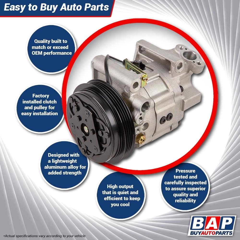 AC Compressor and V-Belt A/C Clutch for Toyota Hilux Pickup Truck 4Runner Celica Supra Corolla Van Replaces Denso 10P15C U966503