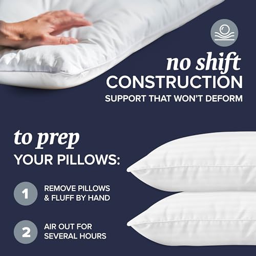 Standard/Queen Size Set of 2 Down Alternative Bed Pillows I826