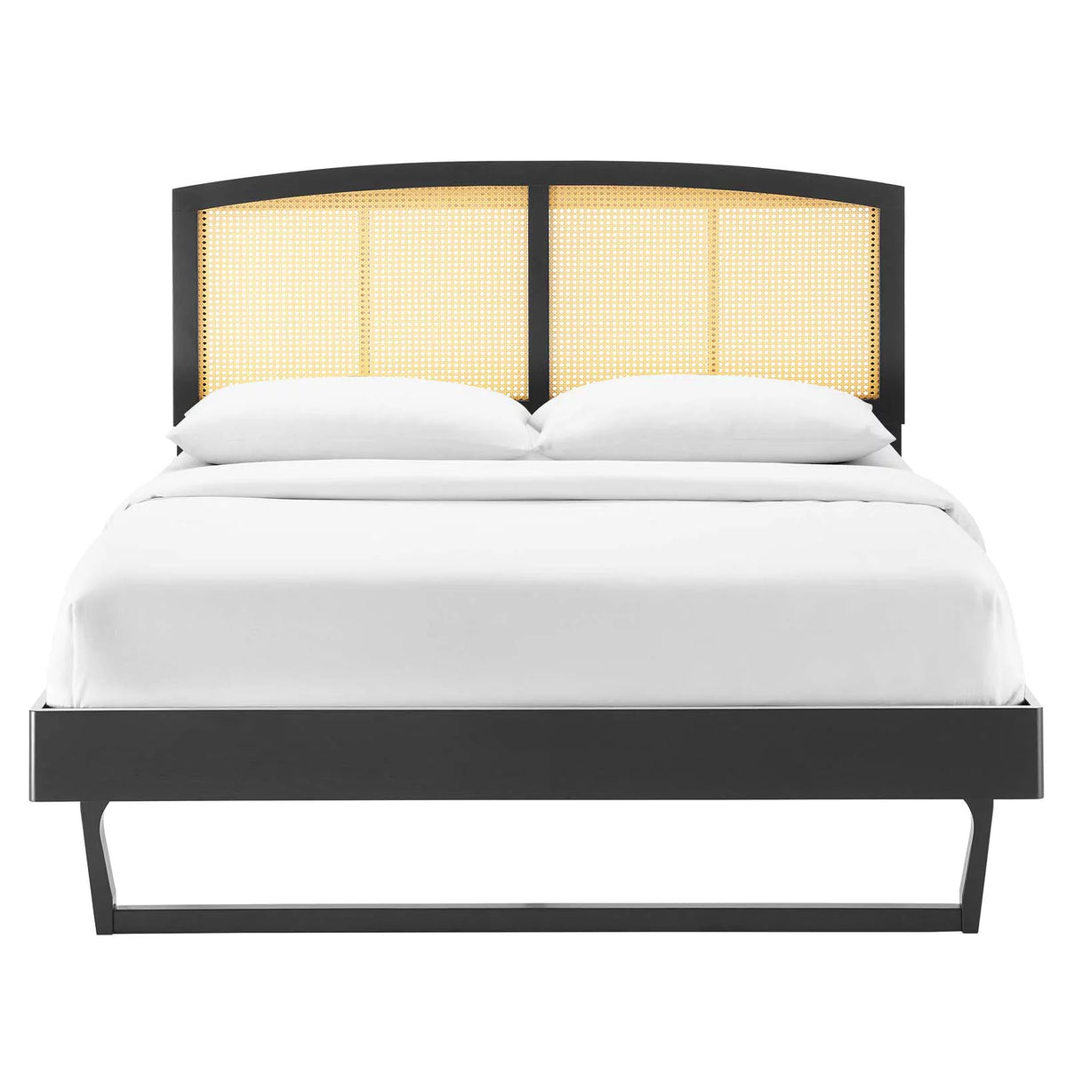 Black Wood Full Size Platform Bed Frame E881762