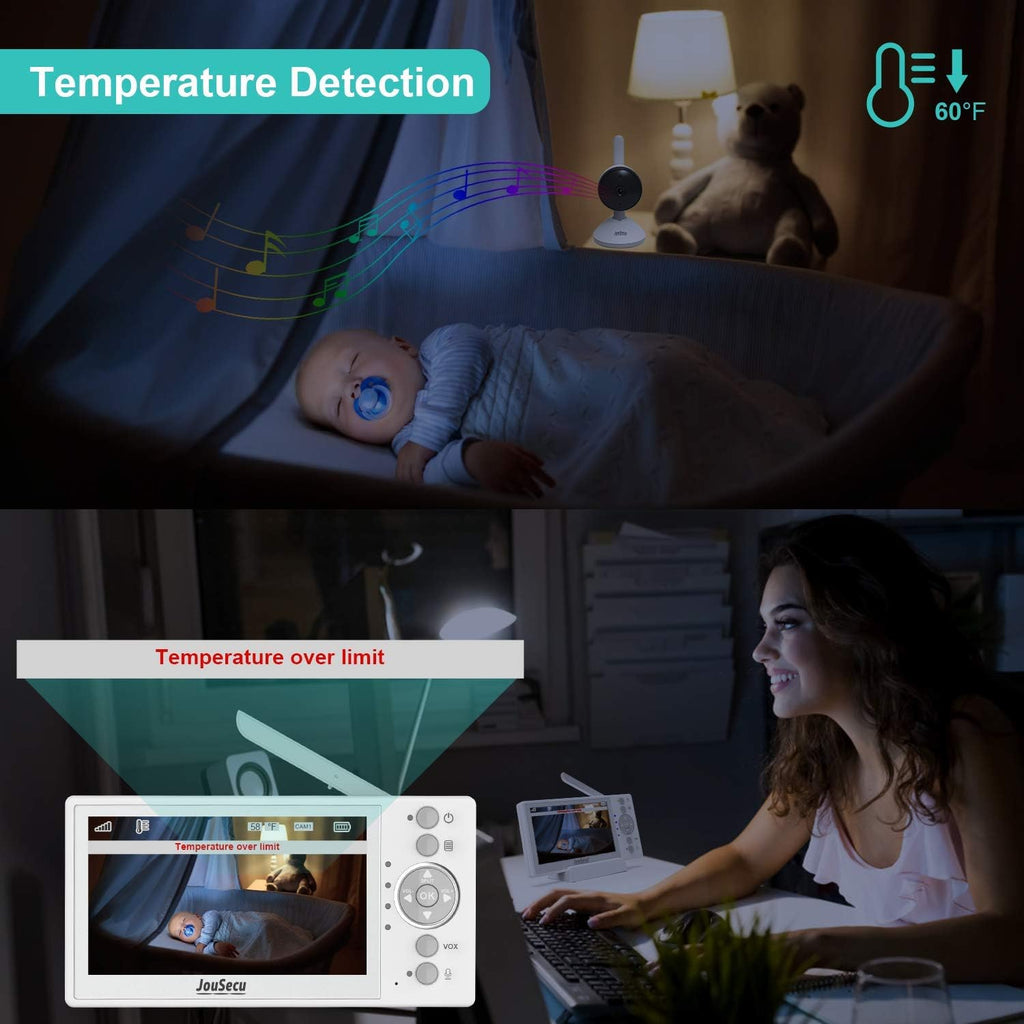 4.3 Inches LCD Split Screen Baby Monitor with 2 Camera U8858