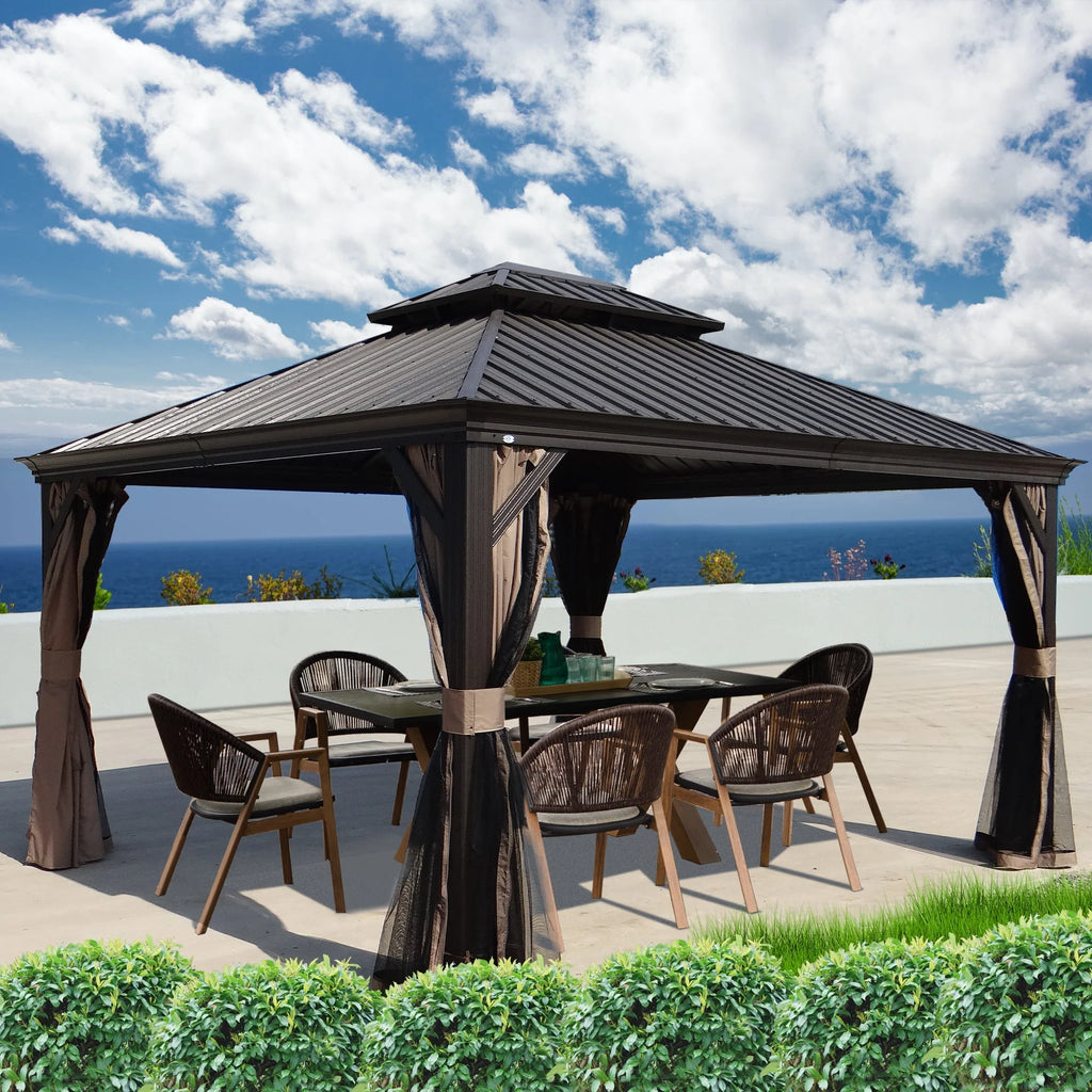 12 ft. W x 10 ft. D Aluminum Hardtop Gazebo O55504