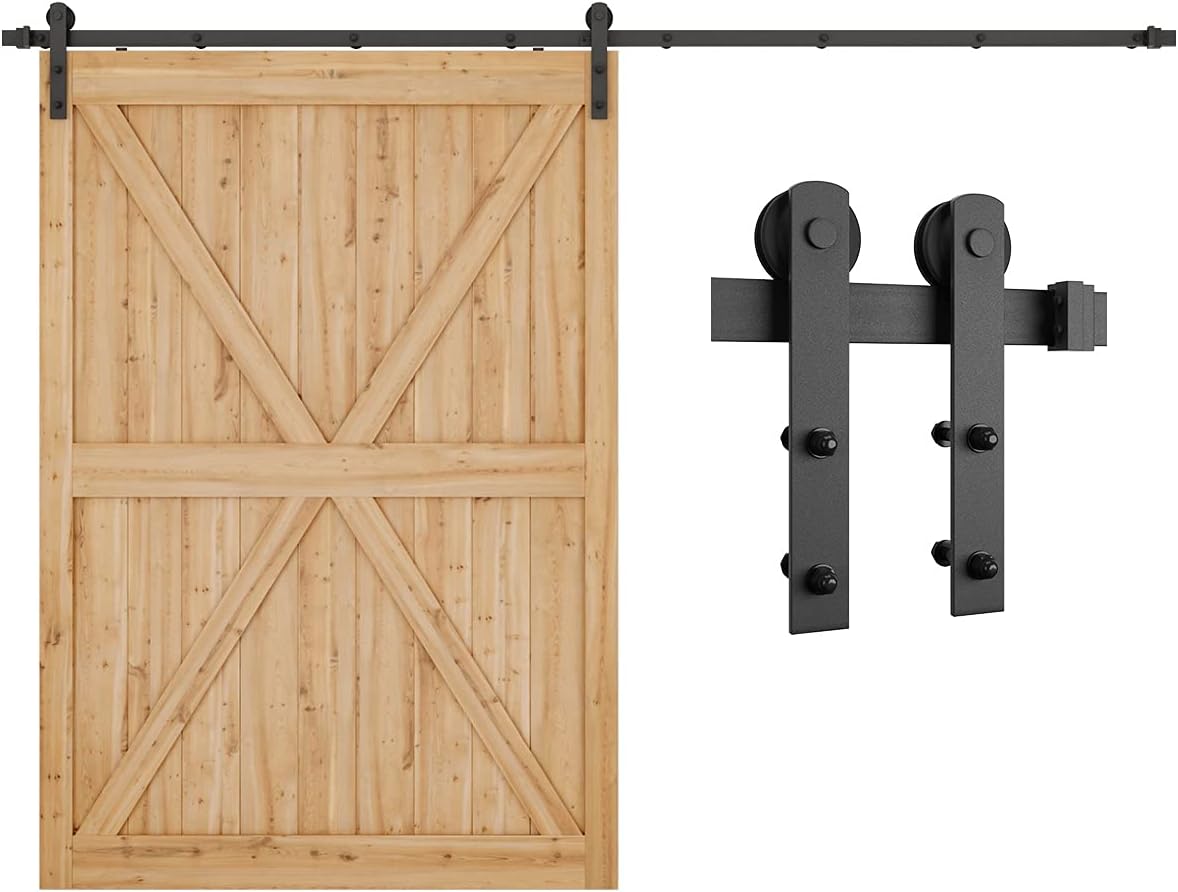 8ft Sliding Barn Door Hardware Kit for 42"-48"Wide Door Panel W1342
