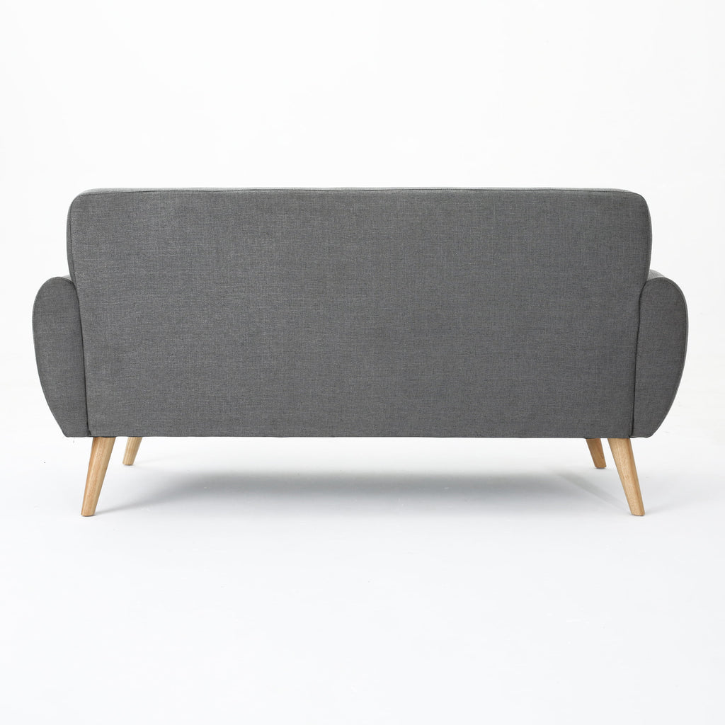 Dark Grey Tufted Fabric Sofa F827