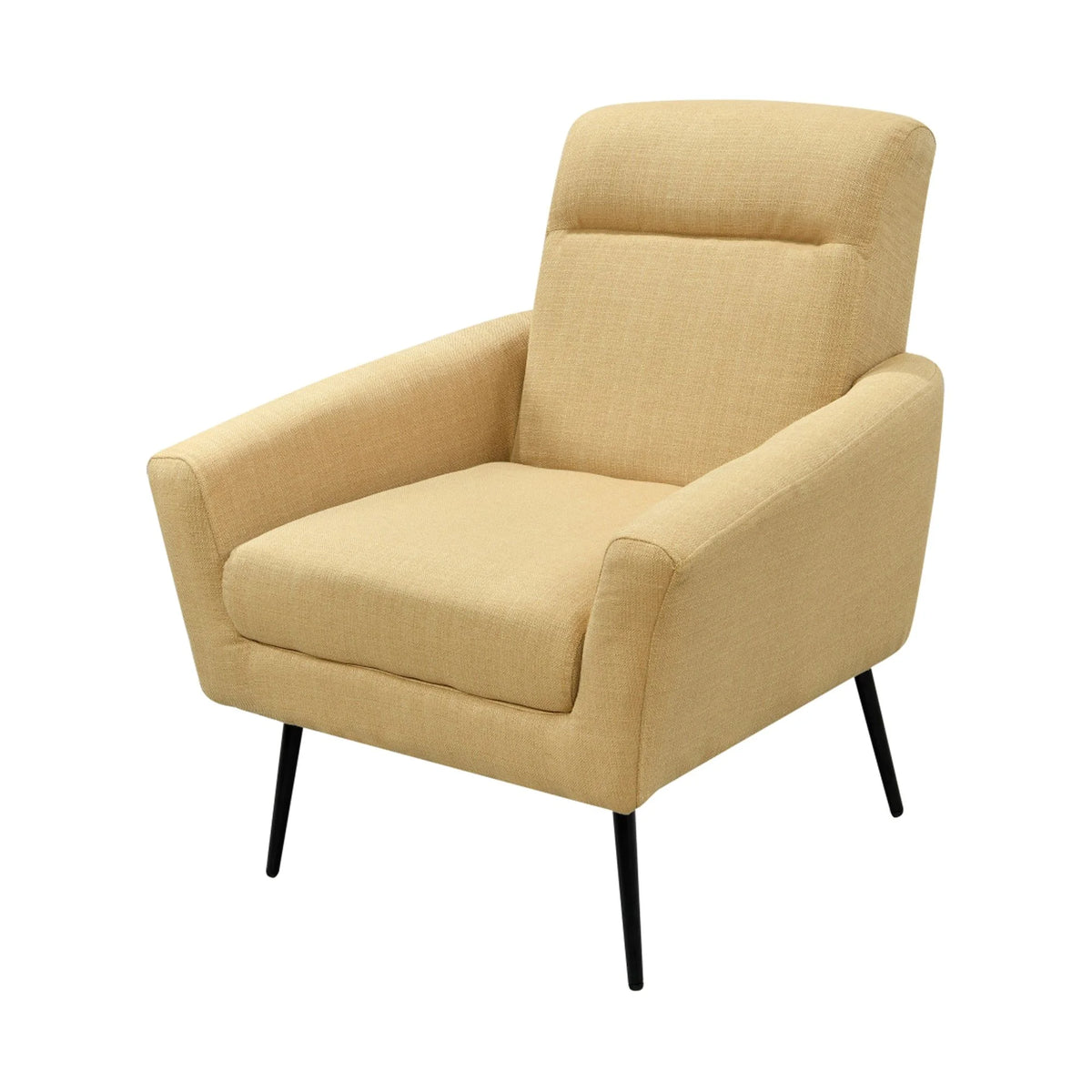 Yellow Upholstered Accent Chair with Metal Legs K48383