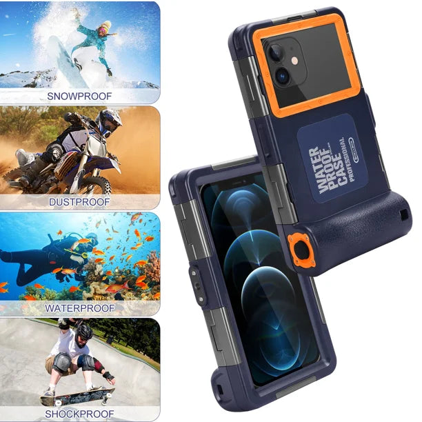 Waterproof Protective Case for Phones Up to 6.9 Inch with Lanyard H712848