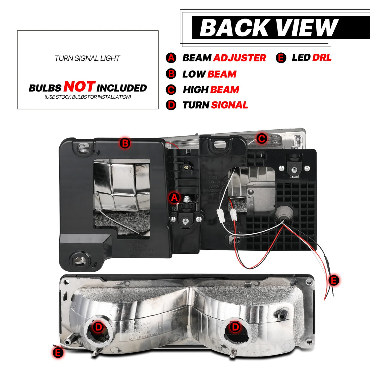 Switchback LED Tube DRL Headlights Assembly M467