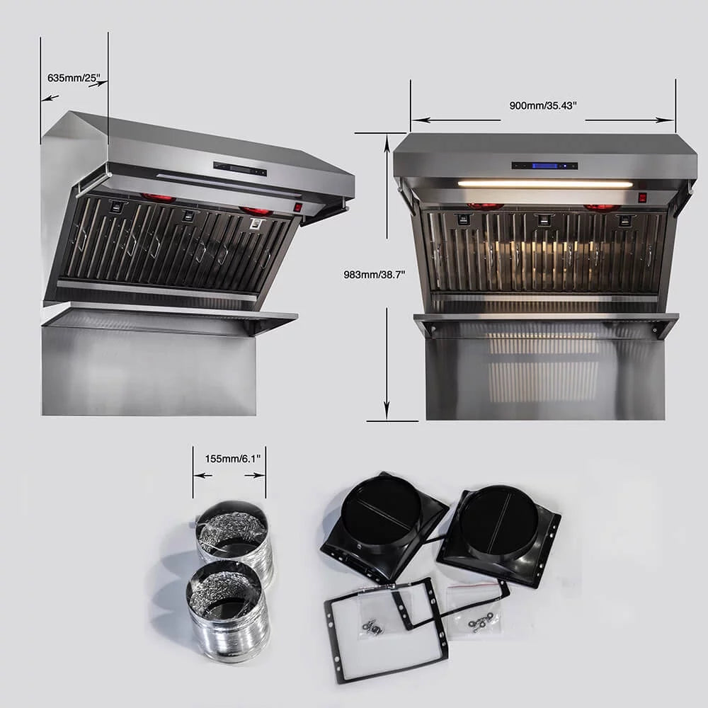 36 inch Stainless 1200 CFM Wall Mount Range Hood K780727