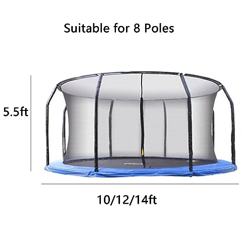 Weather-Resistant Replacement Enclosure Net for 10-14' Round Frames with 8 Curved Pole I37476