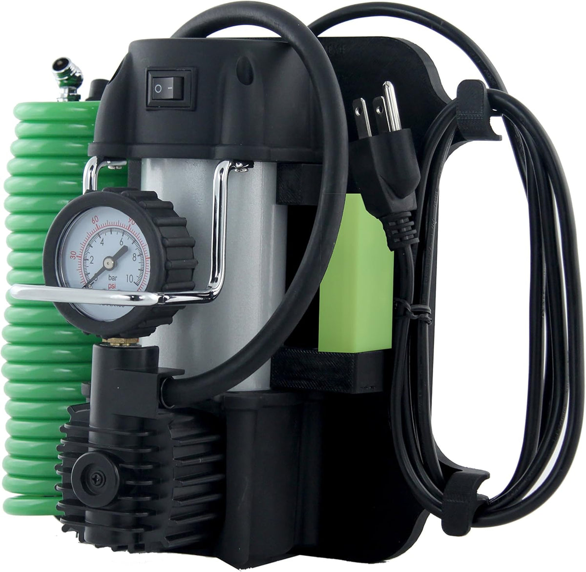 Heavy Duty 120V Tire Inflator Air Compressor with Analog 150 psi Dial Gauge and LED Light Pack of 2 E4716