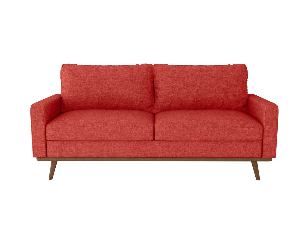 70" Linen Sectional Sofa Sleeper Sofa Oxy Fire Red C116