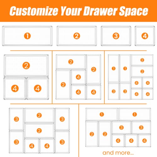 6 Pcs Clear Acrylic Drawer Organizer Set N4876