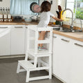 White Wooden Two Step Kids Stool N618497