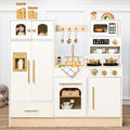 Wooden Play Kitchen Set with Stove, Sink, Coffee Maker & 11 Accessories Z9821