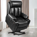Black Faux Leather Power Lift Recliner Chair with Massage Heat T1896