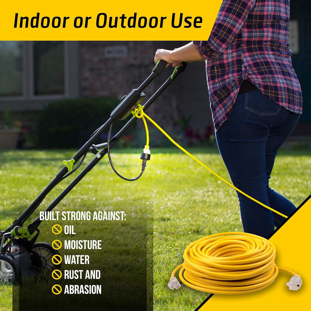 100 Feet Outdoor Heavy Duty Extension Cord, 16AWG X12204