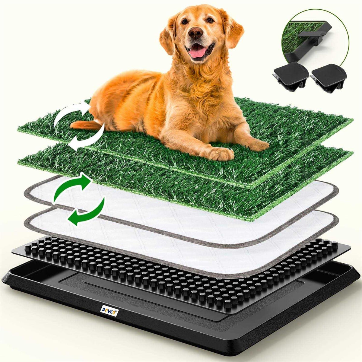 Super Absorbent Dog Grass Pad with Tray 4-Layer D111172