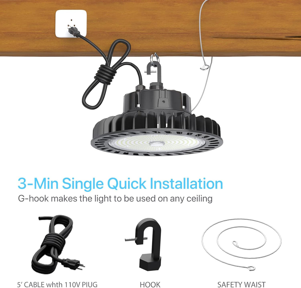 100W 14000LM Dimmable LED High Bay Light U9729