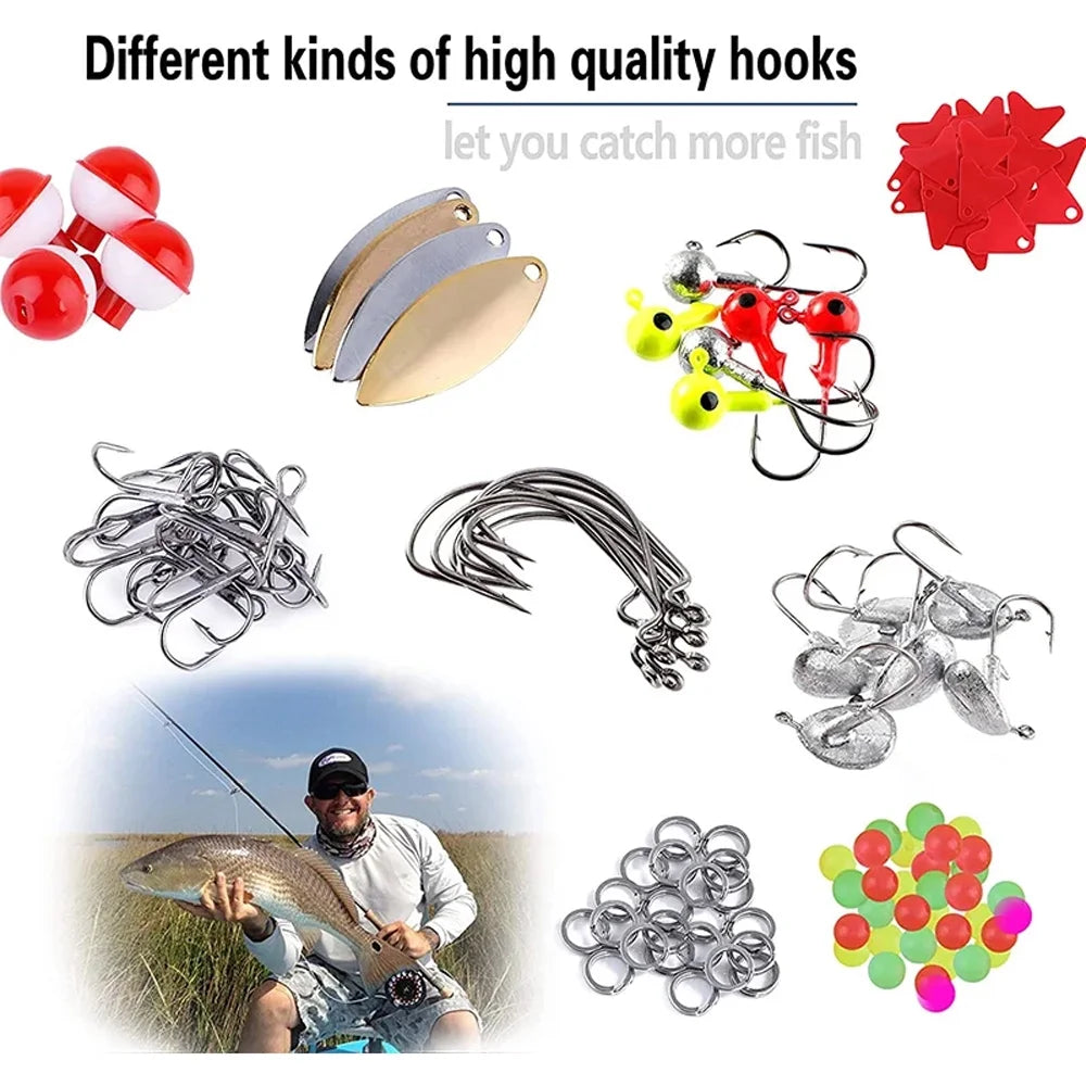257pcs Fishing Tackle Box with Lures and Hooks B8177