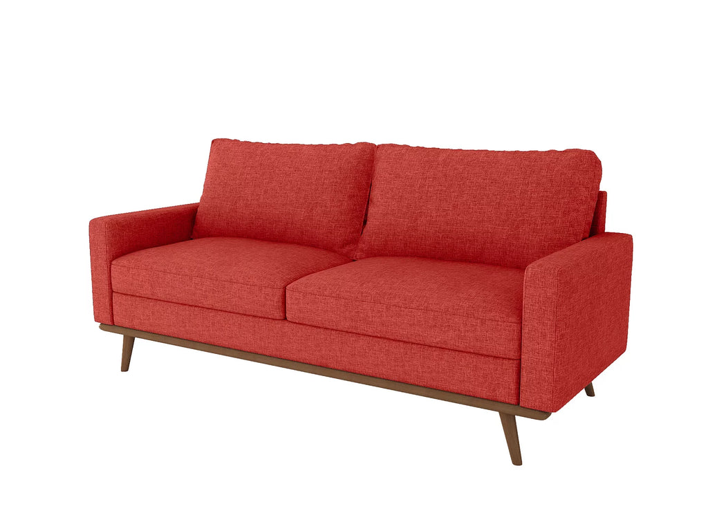 70" Linen Sectional Sofa Sleeper Sofa Oxy Fire Red C116