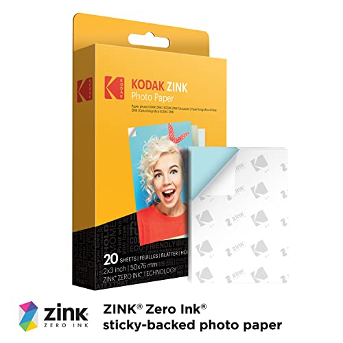 Portable Mini Color Wireless Photo Printer - Zink 2x3” Sticky-Back Photos - White C305