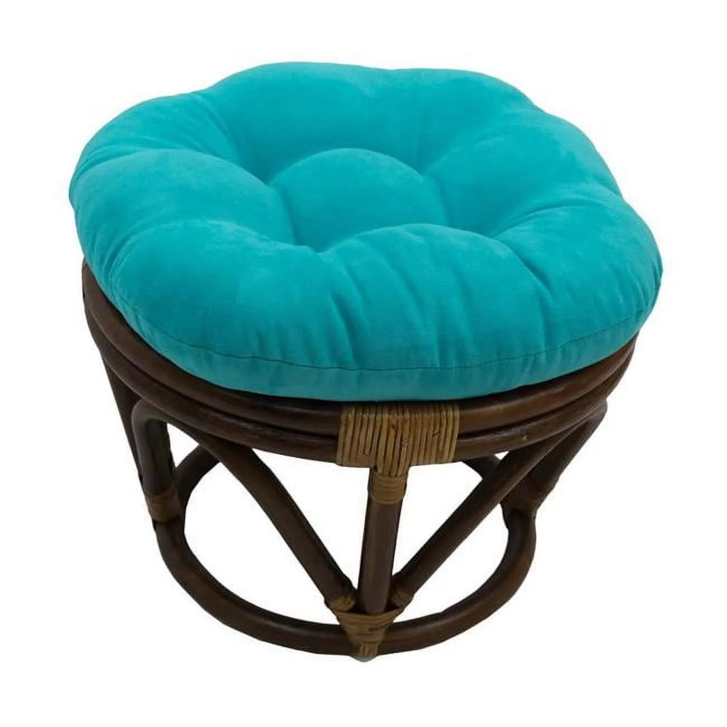 Rattan Ottoman with Micro Suede Cushion T4850