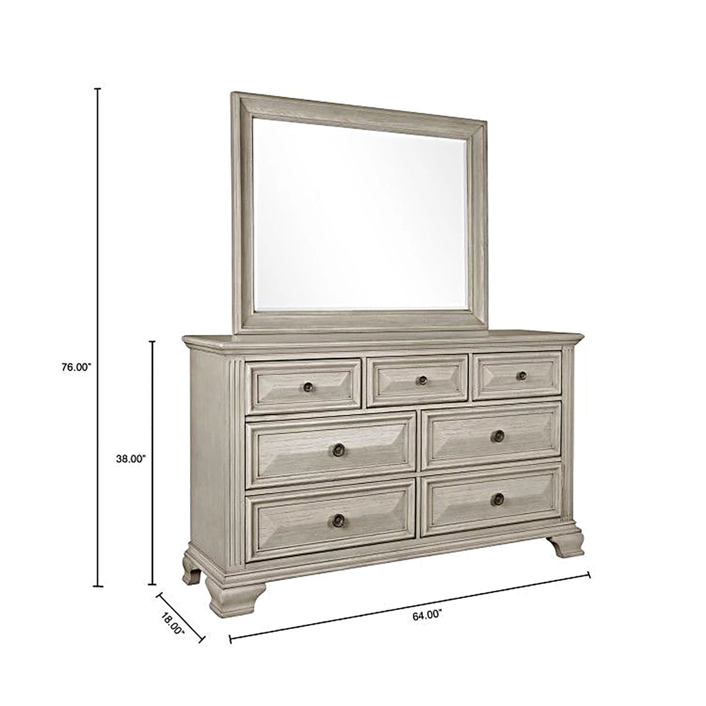 Queen Wood Bedroom Set with Dresser Mirror Nightstand Chest A6476