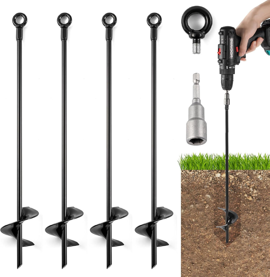 18'' Heavy Duty Ground Stakes Earth Anchors Screw in Shed Anchor Kit Auger Anchor A39561