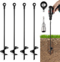 18'' Heavy Duty Ground Stakes Earth Anchors Screw in Shed Anchor Kit Auger Anchor A39561