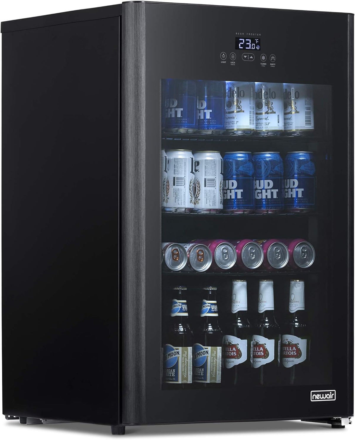125 Can Capacity Black Freestanding Beer Refrigerator and Cooler with Glass Door R256366