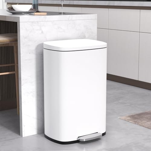 50 Liter Stainless Steel Trash Can with Lid and Foot Pedal Z704272
