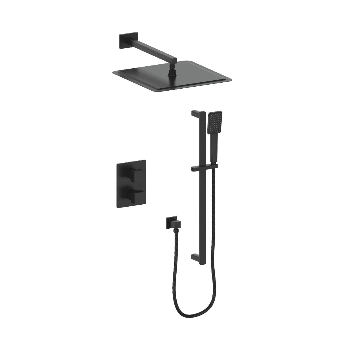 Matte Black Thermostatic Shower System W138249