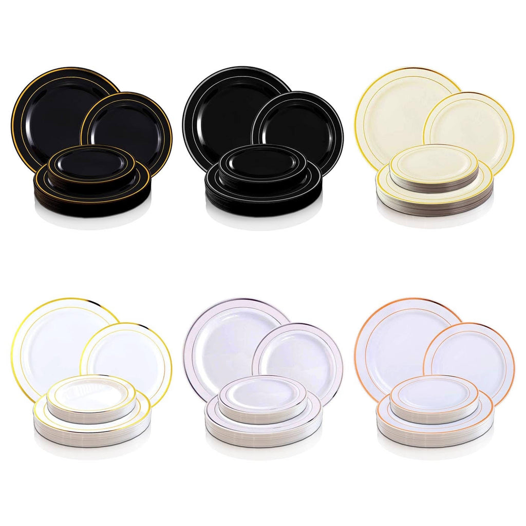 White Plastic Buffet Plates 120ct P68225