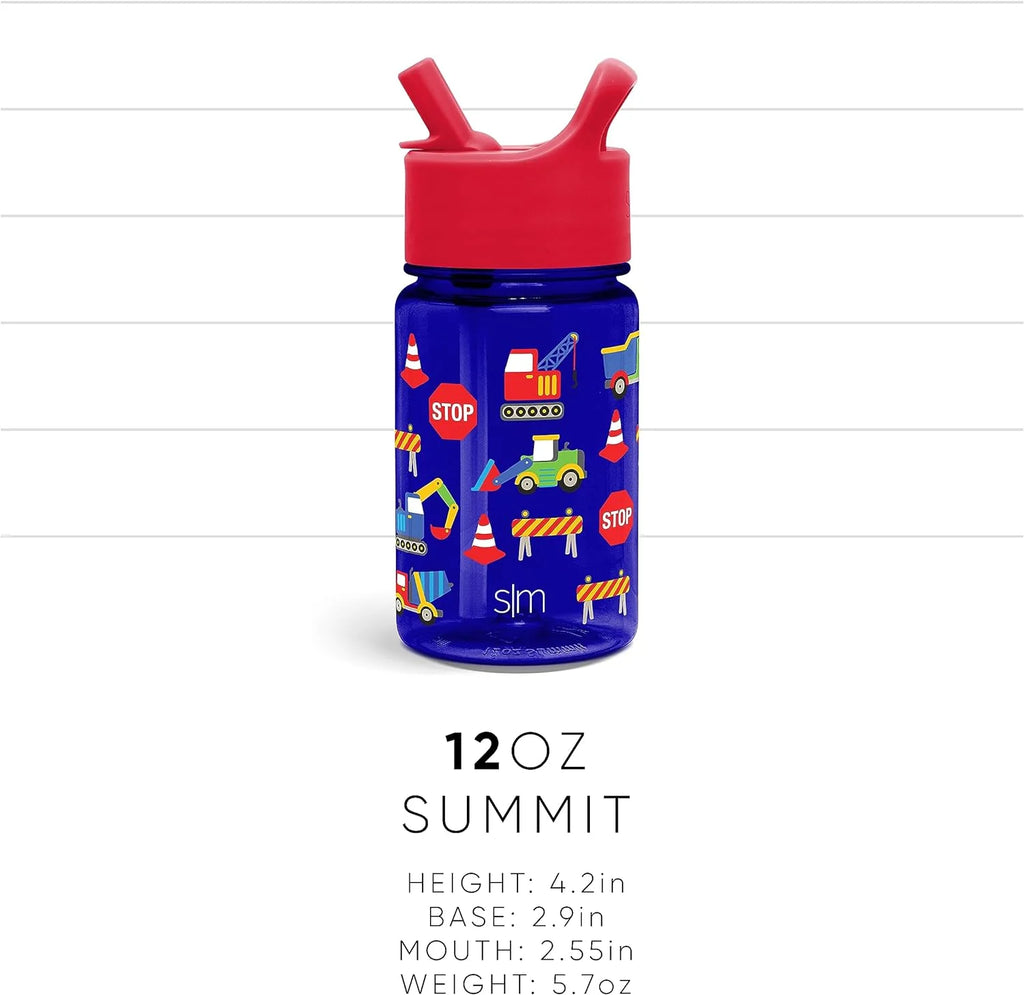 12oz BPA-Free Tritan Kids Water Bottle with Straw Lid M636610