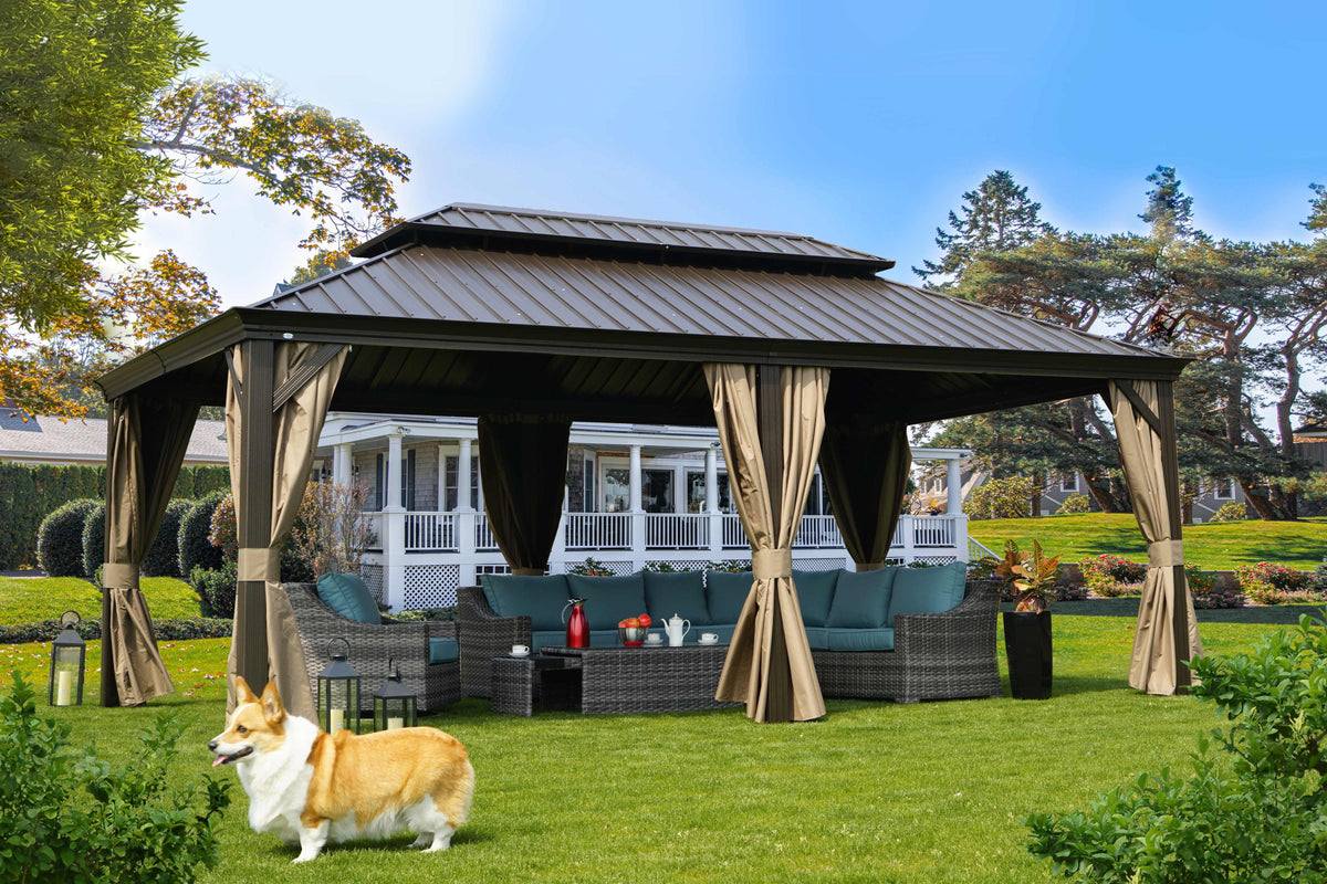12 ft. W x 10 ft. D Aluminum Hardtop Gazebo O55504