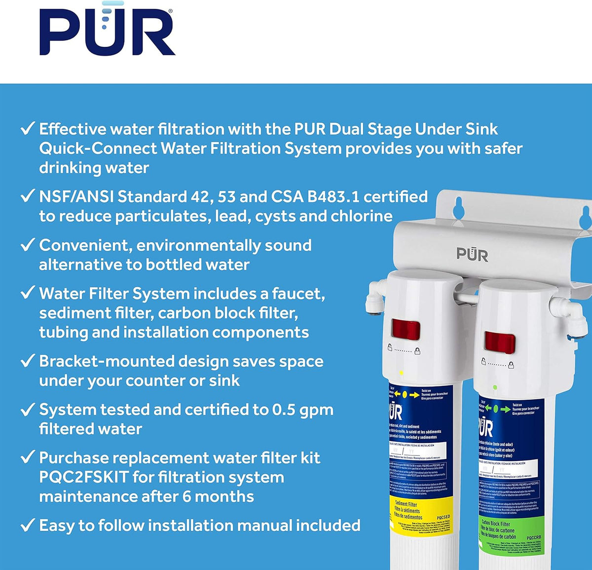 White DualStage H2O Filtration System J672