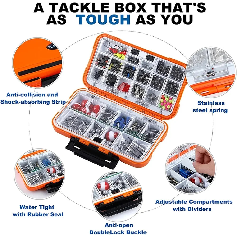 257pcs Fishing Tackle Box with Lures and Hooks B8177